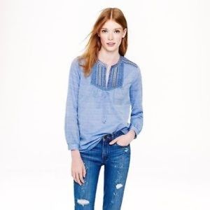 J.Crew Boho Embroidered Top/Blouse